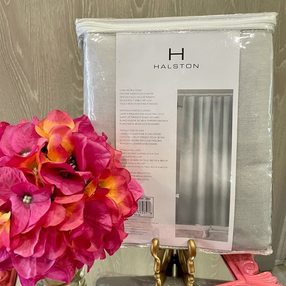 🆕Halston Ombré Grey Shower Curtain-NWT - Picture 5 of 11